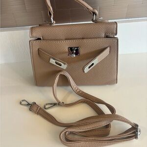Elegant Taupe Leather Handbag